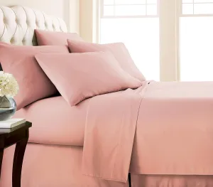KBC linen 6 Piece Hotel Luxury Soft 100% Cotton Bed Sheets Set, 18" - 21" Deep Pocket Fitted Sheet, Wrinkle Free, 800 Thread Count Bedding Set (Cal King, Peach)
