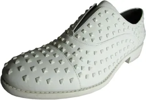 Kenneth Cole New York Womens Sackett LE Studded Loafer Shoe, White, US 7.5