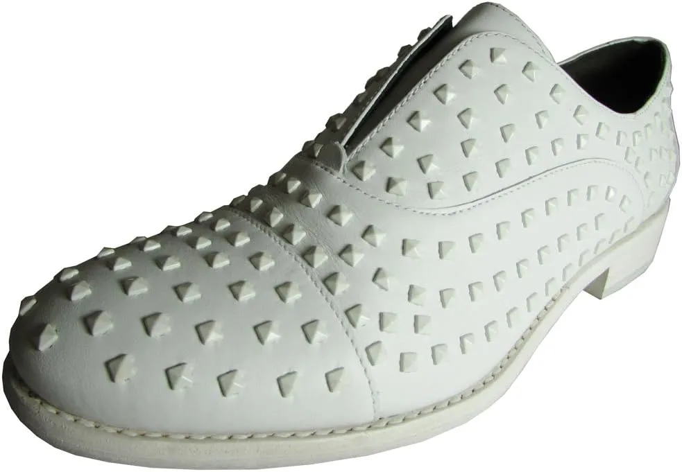 Kenneth Cole New York Womens Sackett LE Studded Loafer Shoe, White, US 7.5
