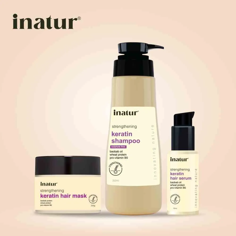 Keratin Hair Strengthening Bundle Offer - Keratin Shampoo   Keratin Hair Mask   Keratin Hair Serum
