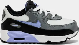 Kids Nike Air Max 90 LTR Infant TD White Gray Black Purple DV3609-001 Shoe