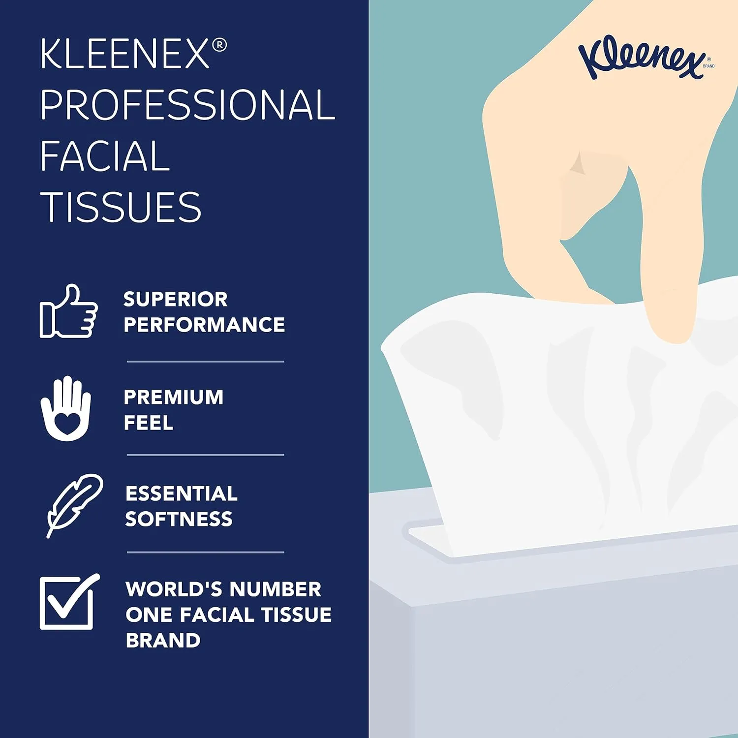 Kleenex Professional Facial Tissue, Bulk (21400), 2-Ply, White, Flat Boxed Format, Designed for Business (100 Tissues/Box, 36 Boxes, 3,600 Sheets/Case)