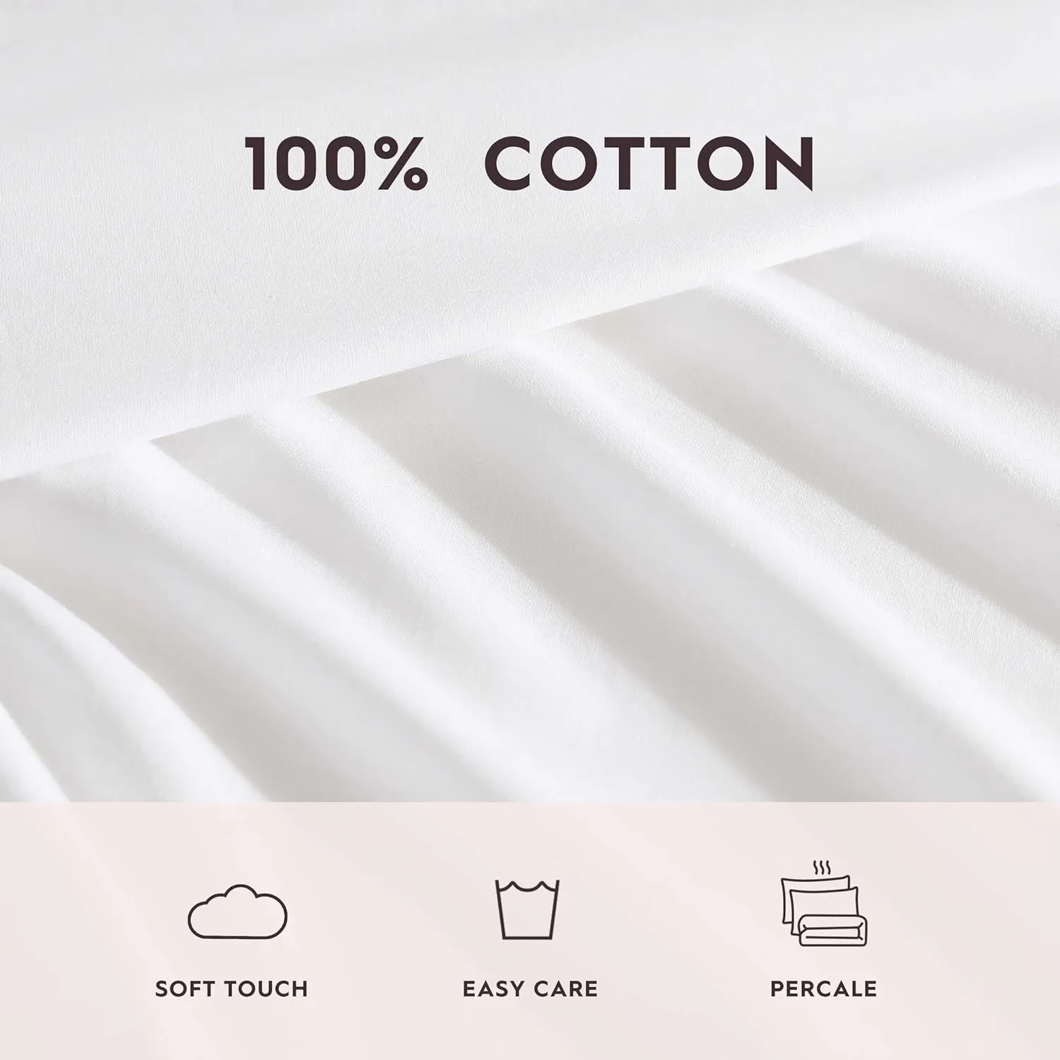 Laura Ashley - Sheet Set, Breathable Cotton Percale Bedding with Matching Pillowcases, Soft Home Decor (Scallop White, Full)