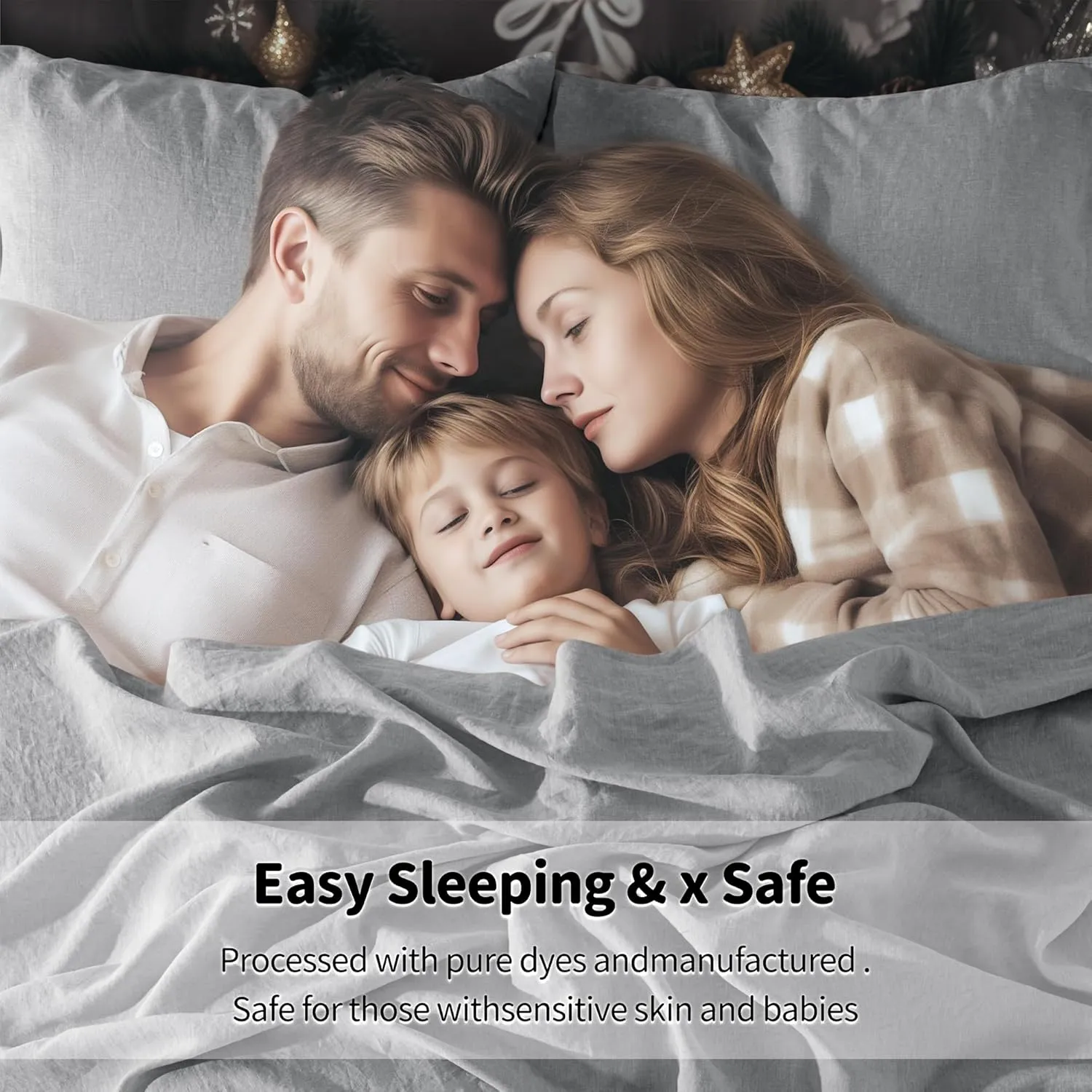 LBR02M 100% Linen Sheet Set Queen Size, Bed Sheets 4 Piece Sets, Solid Color Natural Flax Bed Sheets Soft Breathable Bedding,16" Deep Pocket,All Season (Queen, Grey)