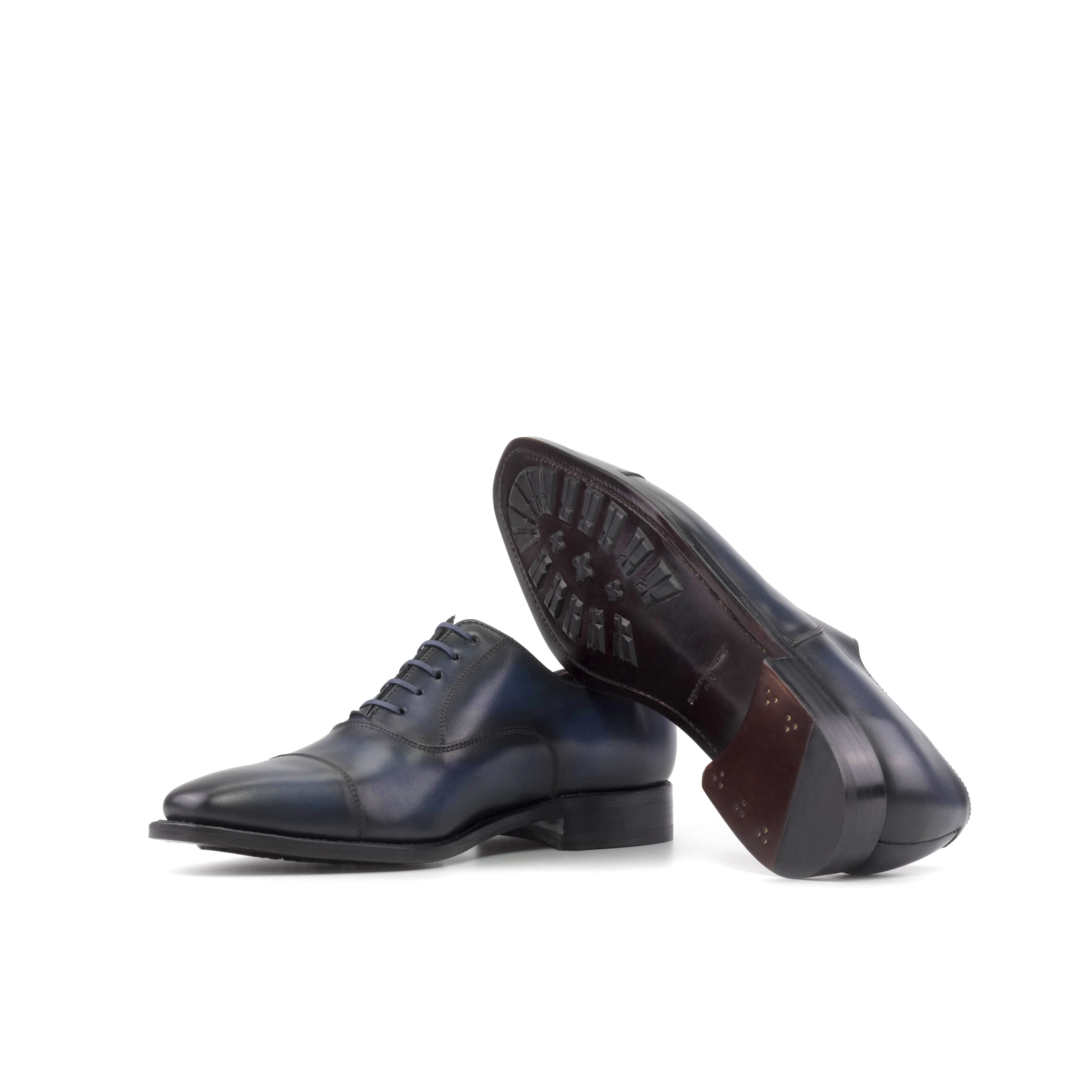 Leather Oxford Monti │ Navy Burn-Effect