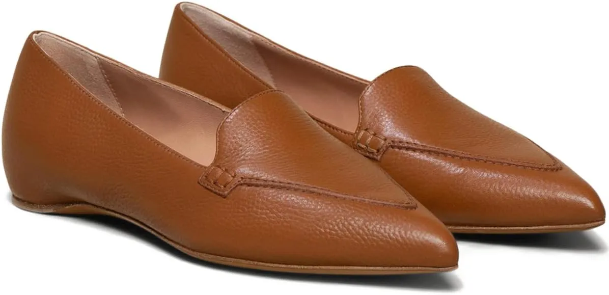 LEHOOR Women Casual Pointed Toe Loafer Flats Shoes Slip On Suede Penny Loafers Flat Heel Closed Pointy Toe Driver Coach Office Loafers Crocodile Snakeskin Flats Dressy Comfort Fall Retro 4-11 M US