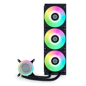 Lian Li Galahad II Lite Liquid Cooler 360mm RGB Fans–AIO CPU Water Cooling, Customizable ARGB Pump Block, Low Noise Hydraulic Bearing, Switchable Lid & 28mm PBT Fan for LGA 1700/1851/AM5/4 (GA2L36RB)
