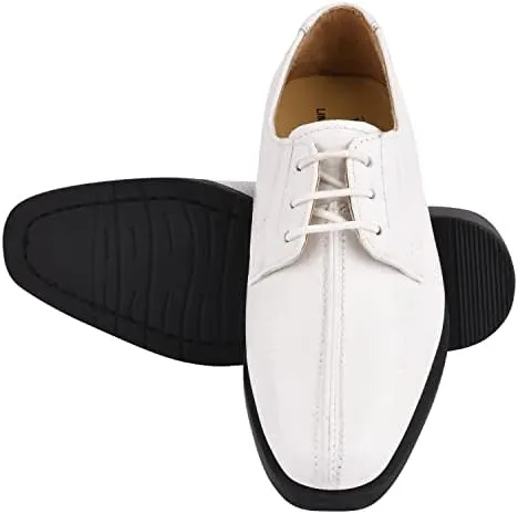 LIBERTYZENO Boys EEL Print Genuine Leather Kids & Toddlers Oxford Dress Shoes for Easter Gift