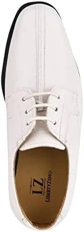 LIBERTYZENO Boys EEL Print Genuine Leather Kids & Toddlers Oxford Dress Shoes for Easter Gift