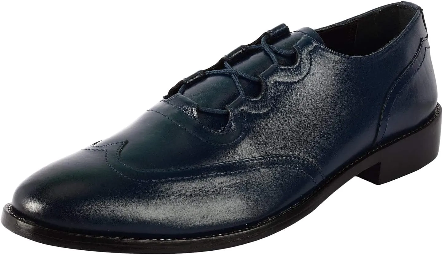 LIBERTYZENO Mens Genuine Leather Adults Wingtip Lace Up Oxford Dress Shoes for Easter Gift