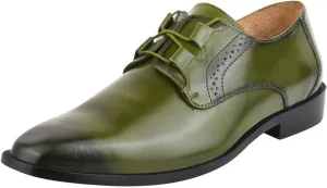 LIBERTYZENO Mens Ostrich Print Genuine Leather Adults Oxford Lace Up Dress Shoes for Prom Graduation