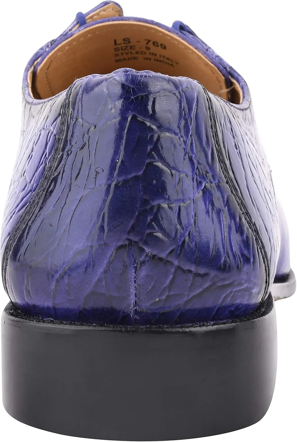 LIBERTYZENO Mens Plain & Animal Print Purple Genuine Leather Adults Slip On & Lace Up Oxford Dress Shoes/Prom Shoes for Prom Graduation