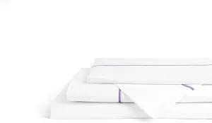 Linen Home 100% Cotton Marrow Percale Sheet Set, King Size, Mauve Lavender, 4 Pieces - 1 Flat, 1 Deep Pocket Fitted Sheet and 2 Pillowcases, Breathable, Crisp Cool and Strong Bed Linen