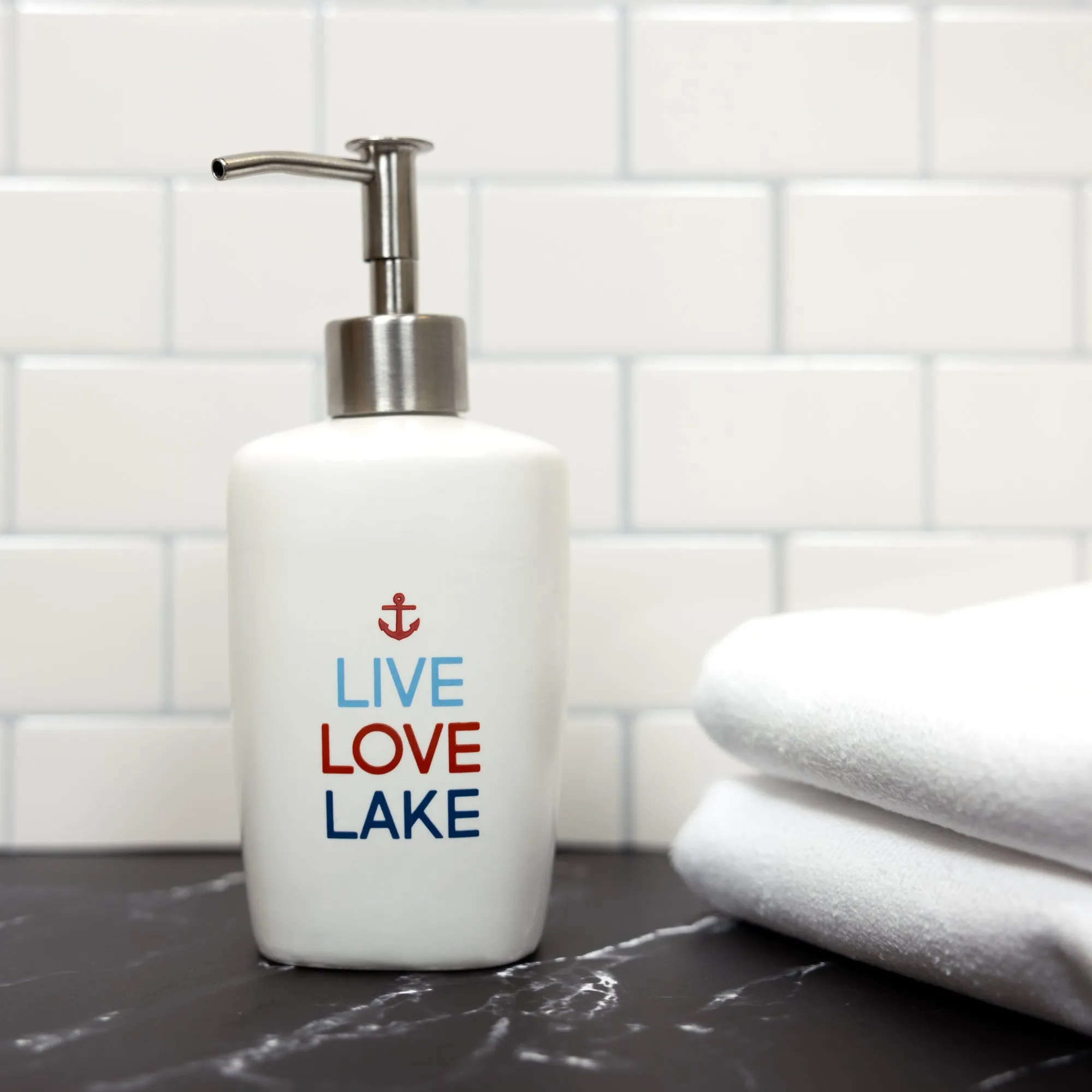 Live Love Lake Ceramic Soap/Lotion Dispenser
