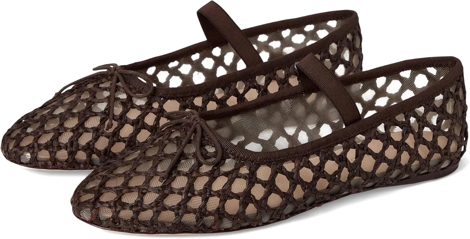 Loeffler Randall Women's Leonie Ballet Flat, Chocolate 2, 9
