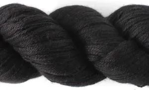 Lotus Yarns Silky Cashmere Fingering Weight Knitting Yarn Skein Shiny Soft and Breathable Crochet Yarn, Great for Shawl, Scarves, Top and Craft Projects (07-Black)
