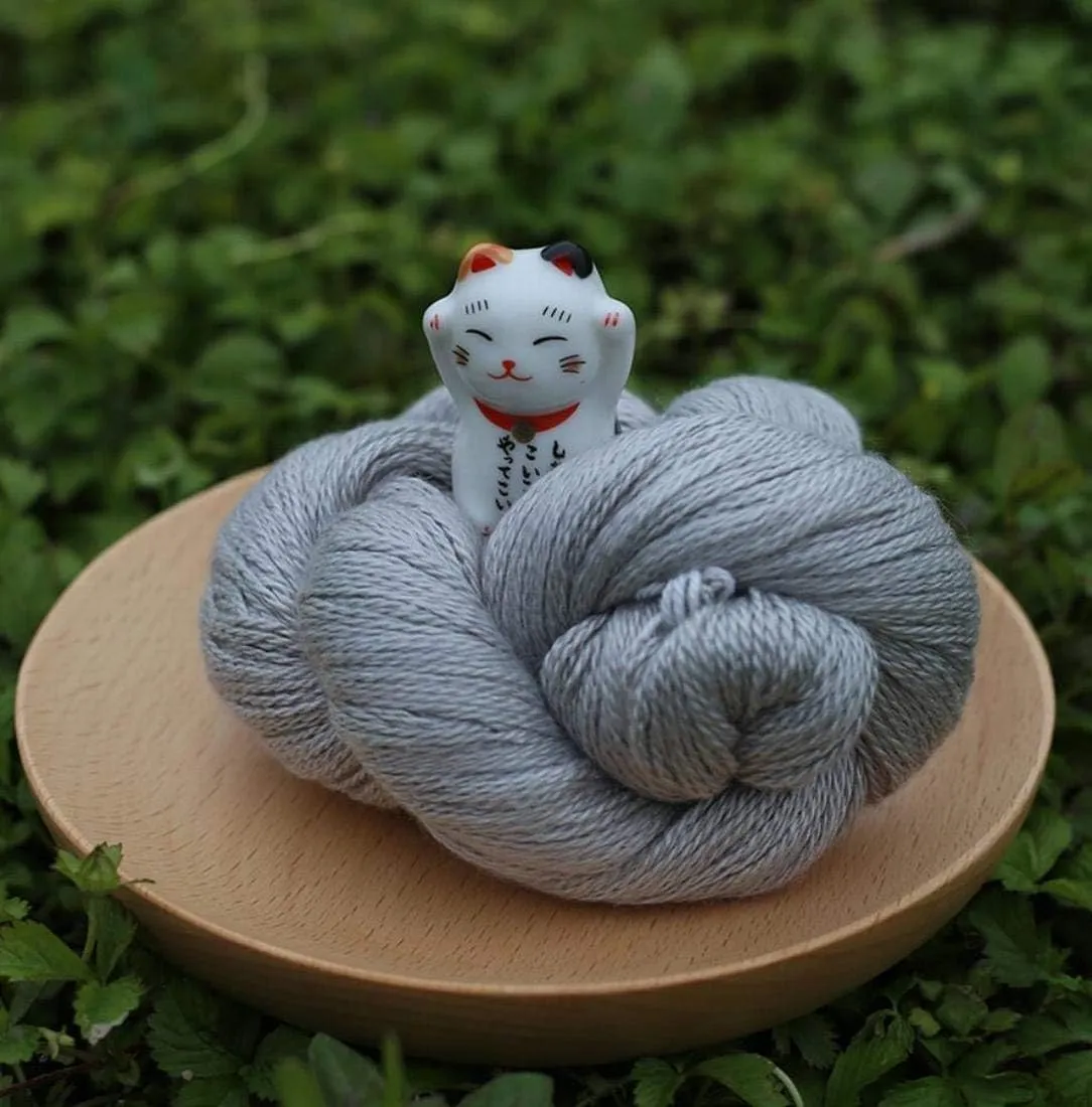 Lotus Yarns Silky Cashmere Fingering Weight Knitting Yarn Skein Shiny Soft and Breathable Crochet Yarn, Great for Shawl, Scarves, Top and Craft Projects (07-Black)