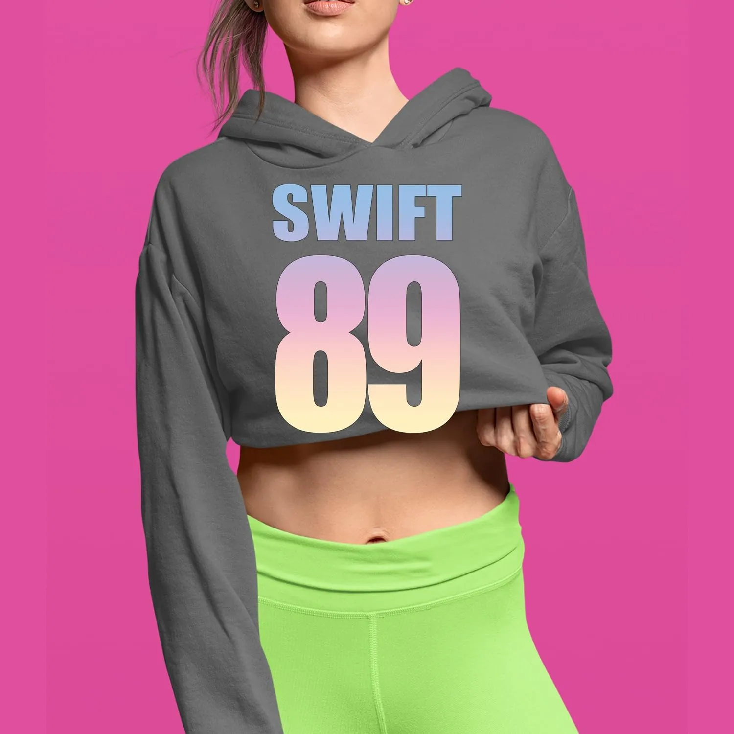 Lover Era Swift 89 Birth Year Music Fan Cropped Fleece Hoodie, Soft & Cozy, Trendy Fit