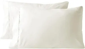 Lukeville Luxury Linen 800 Thread Count Pillowcase Set of 2 100% Cotton Pillowcover 4 Inch Top Hem Long Staple Cotton Pillow Cover,Sateen Finish,Soft,Breathable Beige Solid Standard Size (20 X 30)
