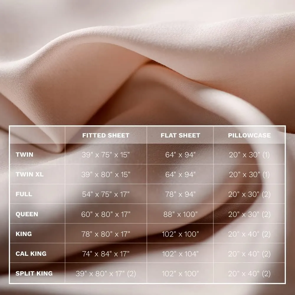 LUXOME Luxury Sheet Set | 100% Rayon (Viscose) from Bamboo | King Size - Blush | Deep Pockets | 4-Piece Set (Fitted, Flat, 2 Pillowcases)