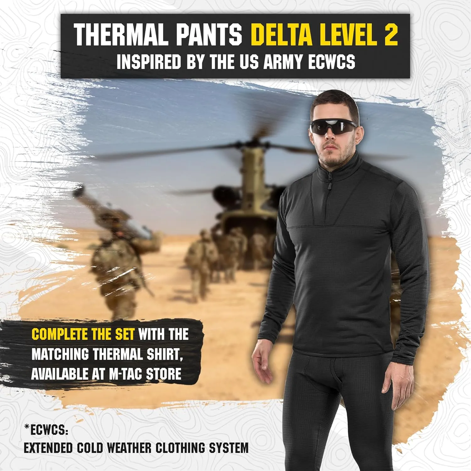 M-Tac Mens Bottoms Thermal Underwear for Men Fleece Lined Compression Pants Base Level 2