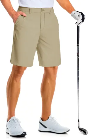 MAGCOMSEN Men's Golf Shorts 9 Inch Inseam Quick Dry Casual Shorts Stretch Hiking Dress Work Shorts with 4 Pockets Flat Front