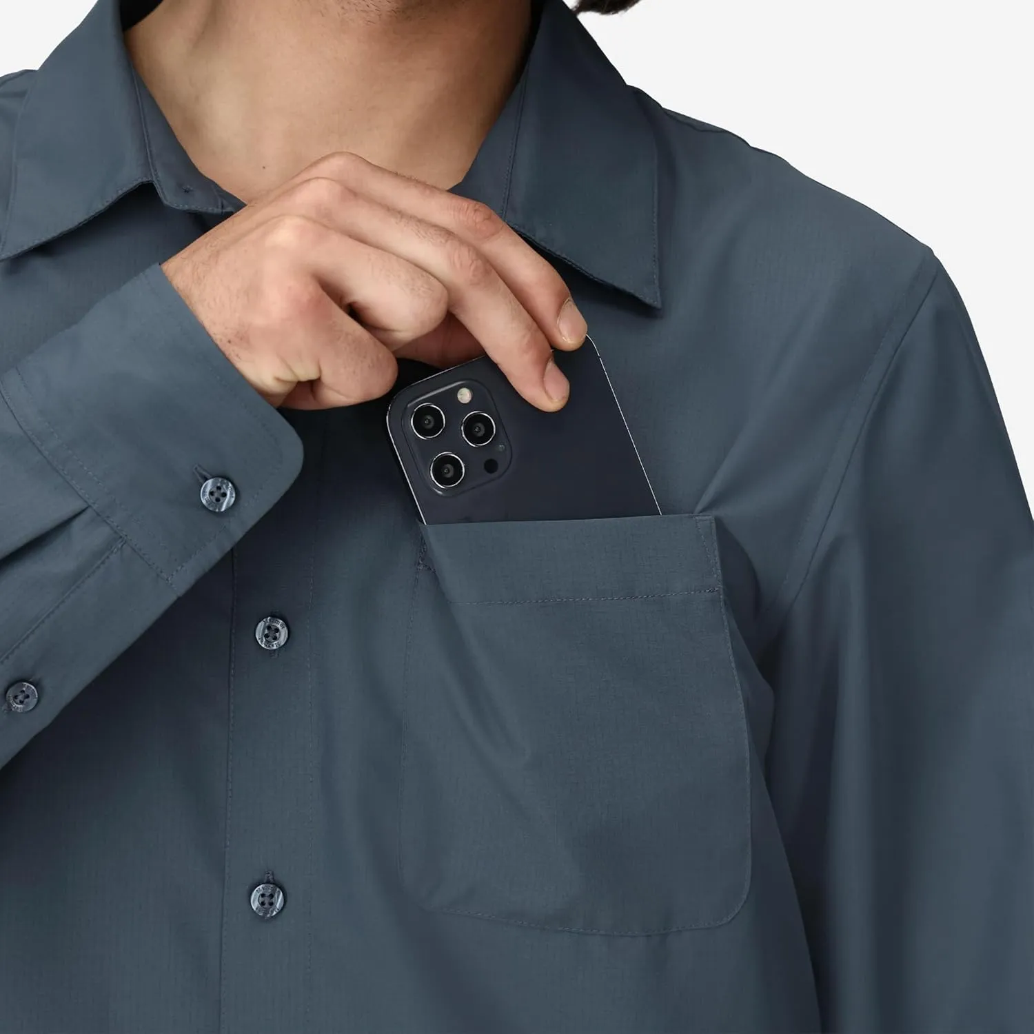MARMOT Men's Aerobora Long Sleeve Button-Down Shirt - Lightweight, Packable, Quick-Drying UPF Protection