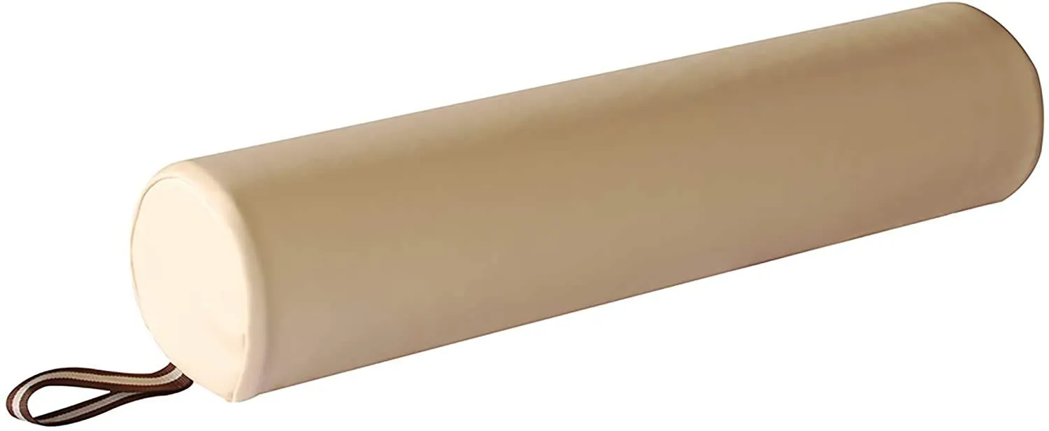 Master Massage Massage Bolster,Pillow Cushion, PU Upholstery, 100% Memory Foam, for Massage/Spa/Beauty/Tattoo/Back Pain Relief, (6" 3/4-round, Cream)