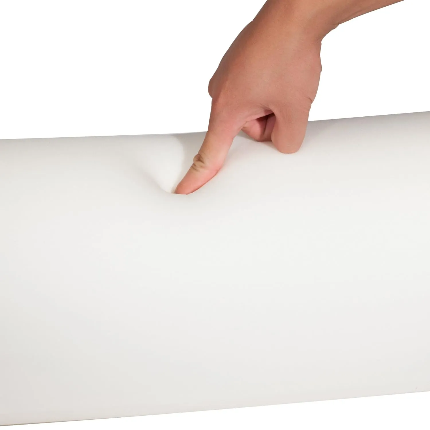 Master Massage Massage Bolster,Pillow Cushion, PU Upholstery, 100% Memory Foam, for Massage/Spa/Beauty/Tattoo/Back Pain Relief, (6" 3/4-round, Cream)