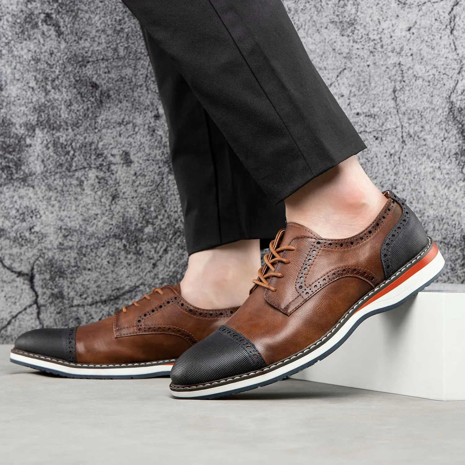 Meijiana Men's Oxfords Casual Dress Shoes Leather Lace Up Shoes for Men Business Oxford Shoes