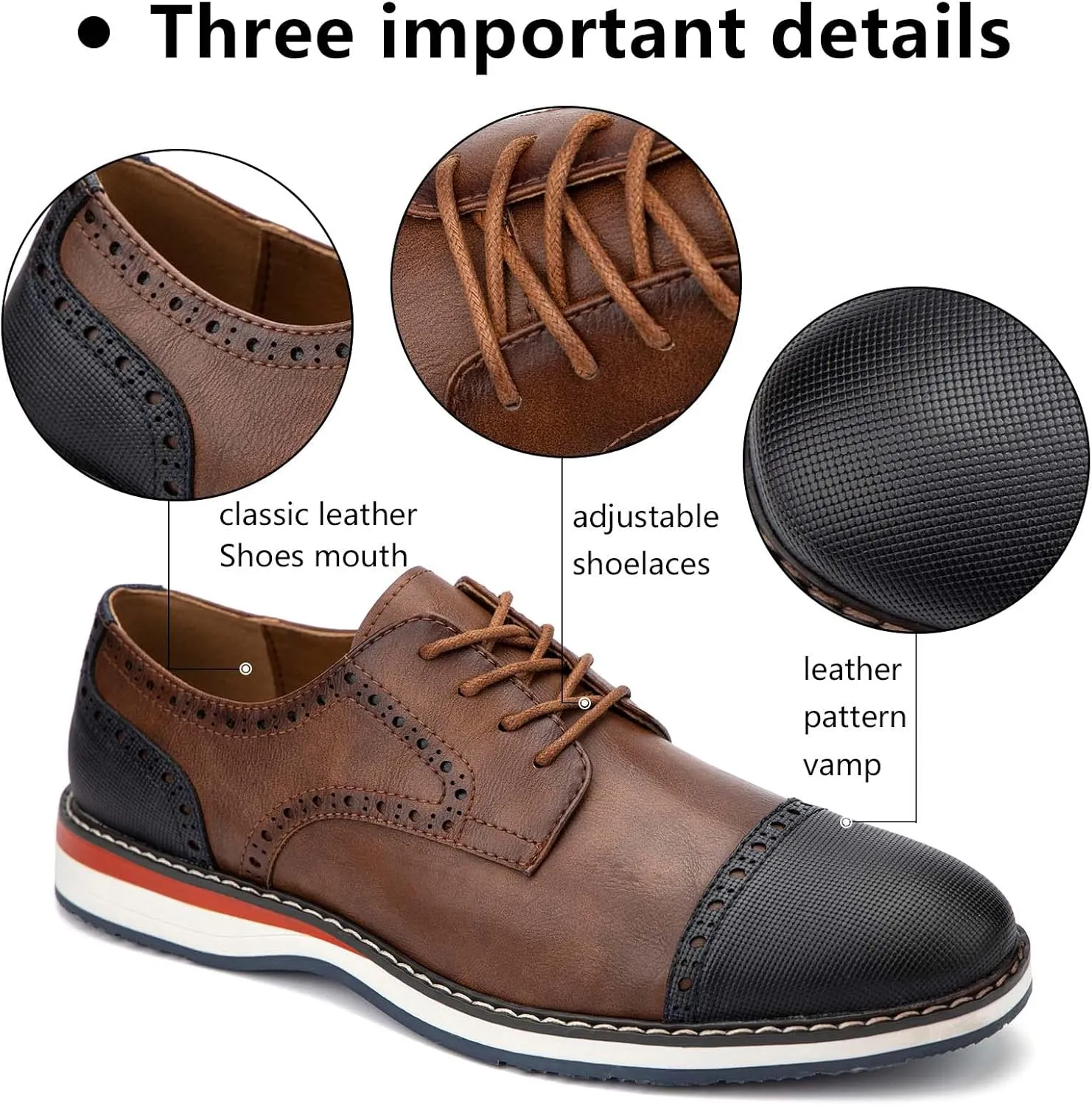 Meijiana Men's Oxfords Casual Dress Shoes Leather Lace Up Shoes for Men Business Oxford Shoes