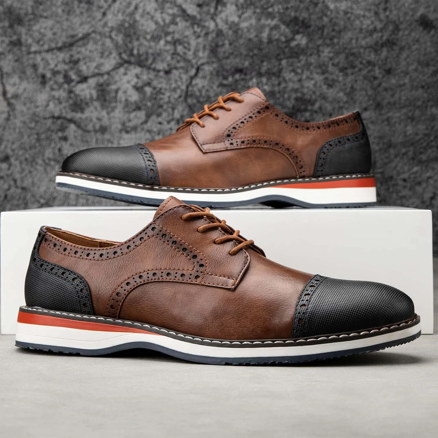 Meijiana Men's Oxfords Casual Dress Shoes Leather Lace Up Shoes for Men Business Oxford Shoes