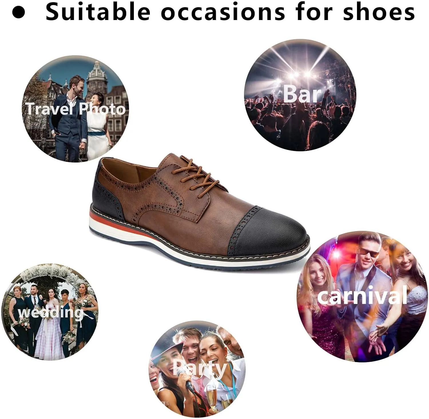 Meijiana Men's Oxfords Casual Dress Shoes Leather Lace Up Shoes for Men Business Oxford Shoes