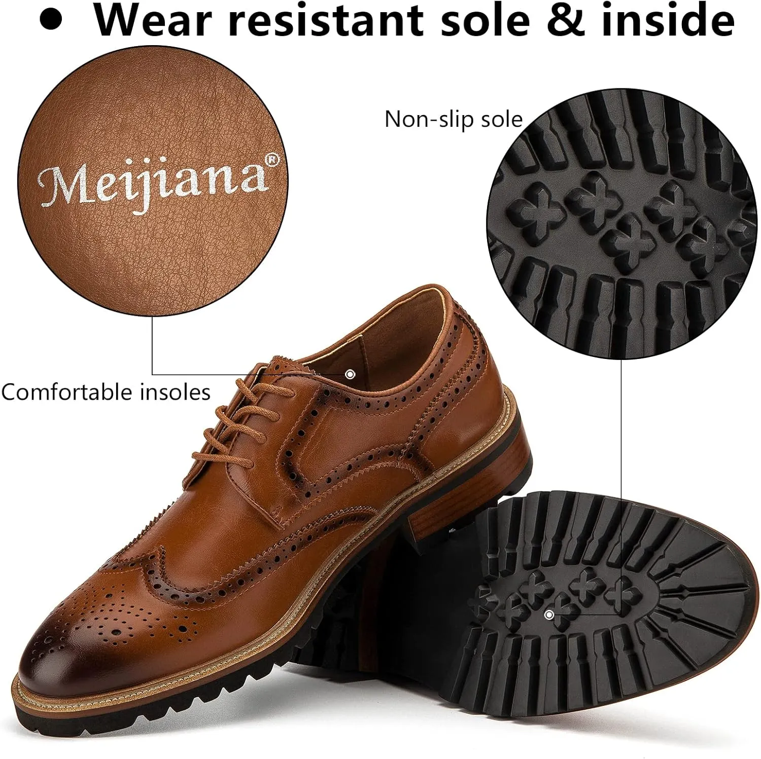 Meijiana Men's Oxfords Luxury Oxford Shoes for Men Business Casual Shoes Men's Lace-up Fashion Shoes