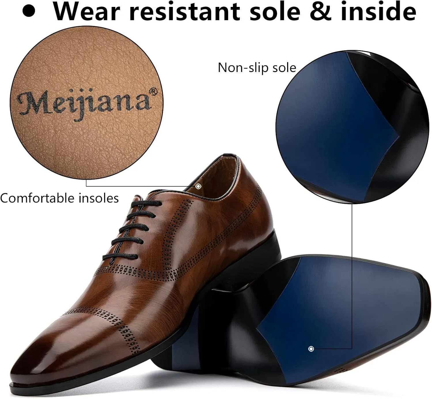 Meijiana Men's Oxfords Luxury Oxford Shoes for Men Business Casual Shoes Men's Lace-up Fashion Shoes
