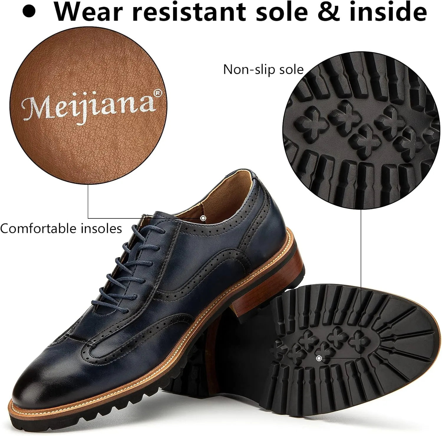 Meijiana Men's Oxfords Luxury Oxford Shoes for Men Business Casual Shoes Men's Lace-up Fashion Shoes