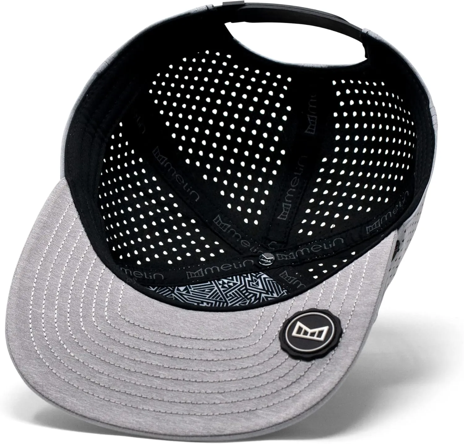 melin Trenches Icon Hydro, Performance Snapback Hat, Water-Resistant Flat Bill Caps for Men & Women, Golf, Running or Workout