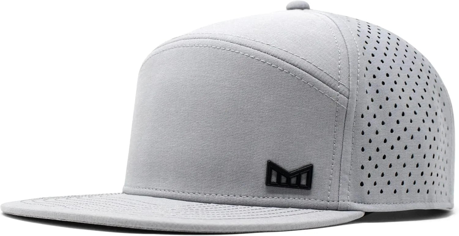 melin Trenches Icon Hydro, Performance Snapback Hat, Water-Resistant Flat Bill Caps for Men & Women, Golf, Running or Workout