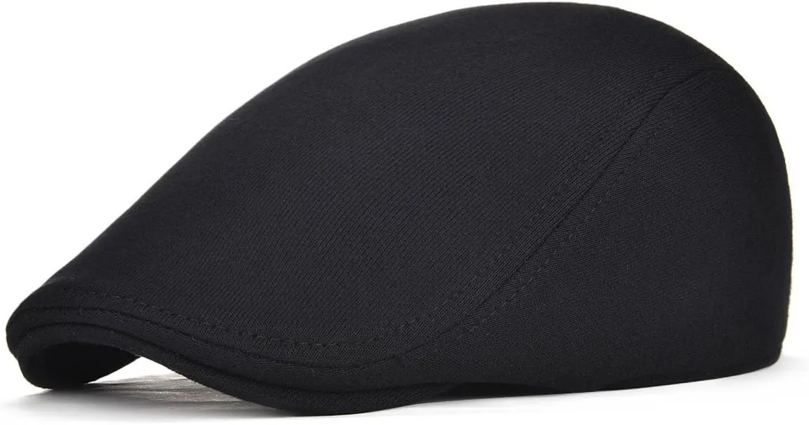 Men Cotton Newsboy Cap Soft Fit Cabbie Hat