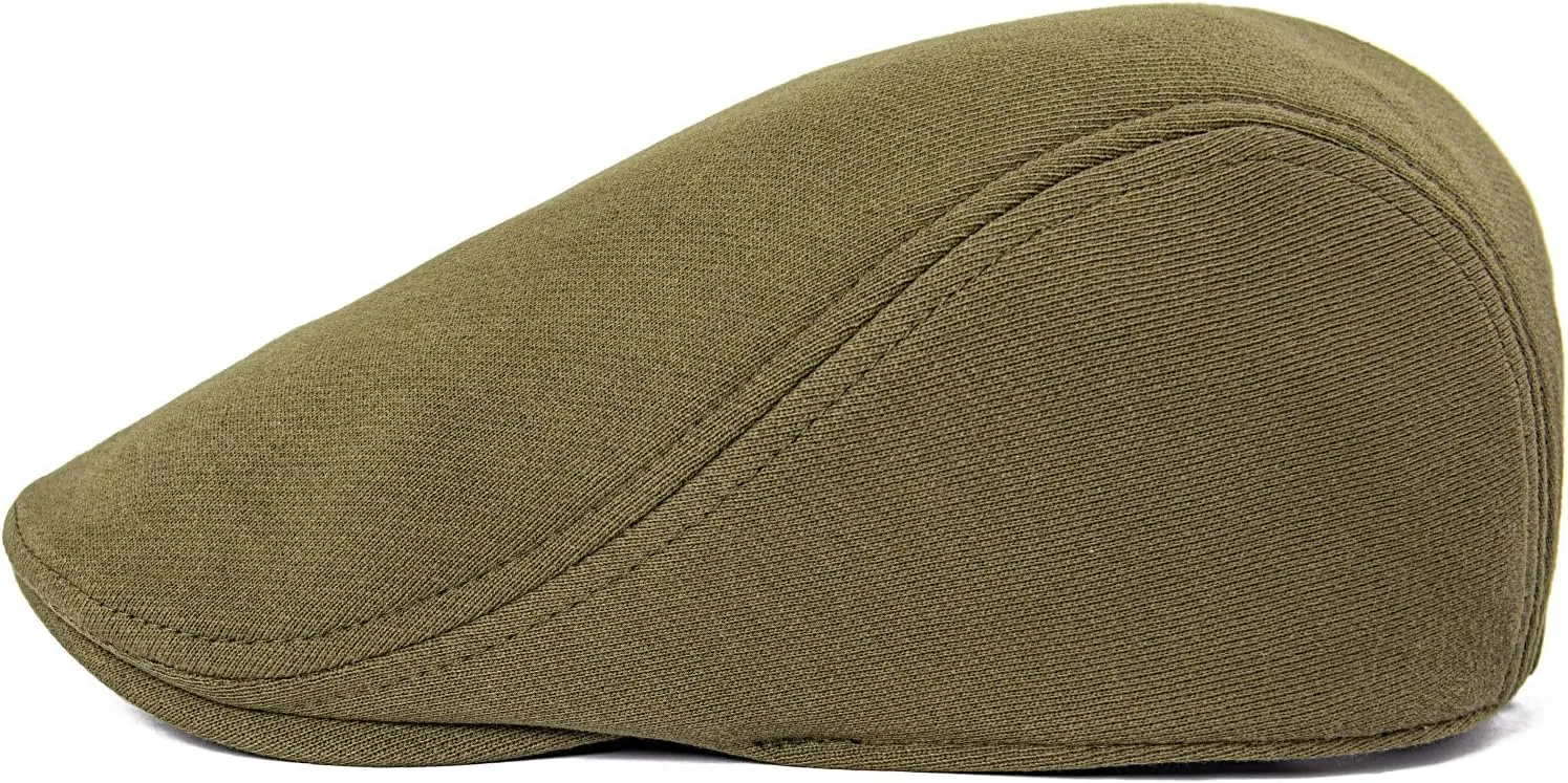 Men Cotton Newsboy Cap Soft Fit Cabbie Hat