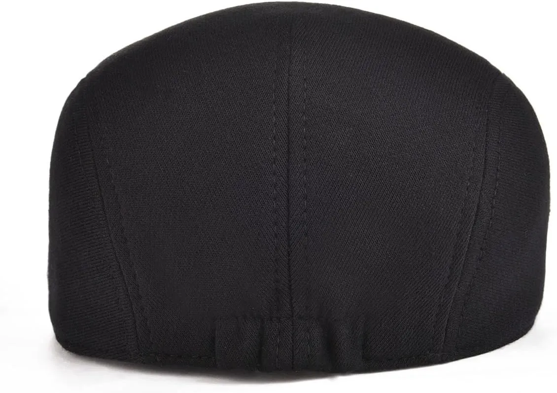 Men Cotton Newsboy Cap Soft Fit Cabbie Hat