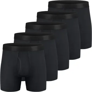Mens Boxer Briefs Cotton Underwear Pack 6”no Ride up Regular Stretch Elastic Wide Band Boxer Briefs