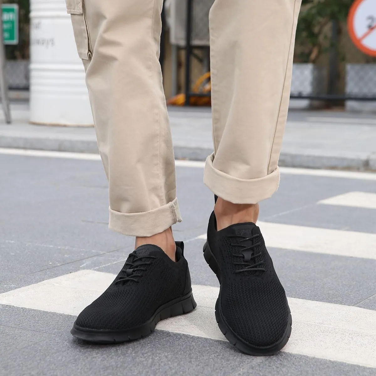 Men's Casual Dress Oxfords Sneakers Business Mesh Breathable Lightweight Walking Shoes Tennis Comfortable