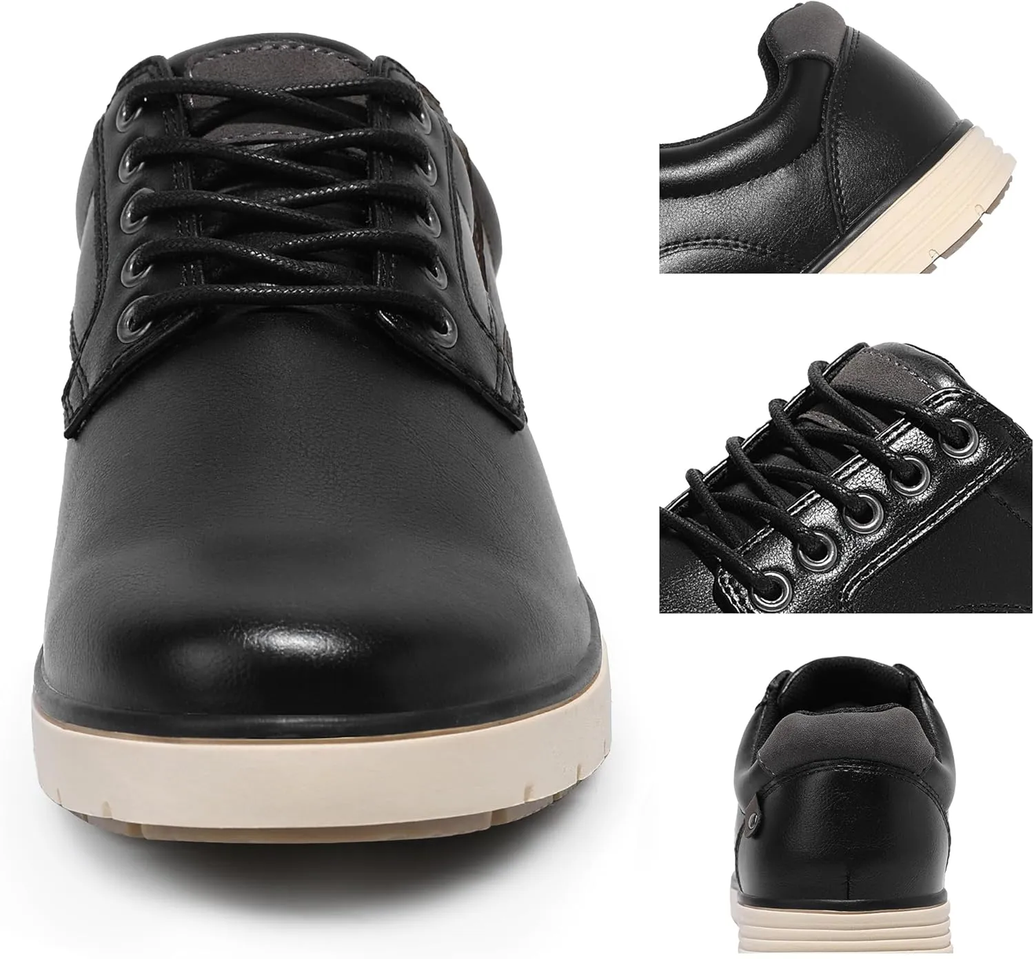 Men's Casual Dress Sneakers Lace Up Formal Oxfords Dress Shoes for Men Slip-on Comfortable Brown Shoes for Bussiness/Travel/Work