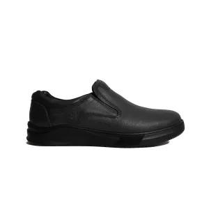 Men's Casual leather shoes Model Z10 - Black Color.