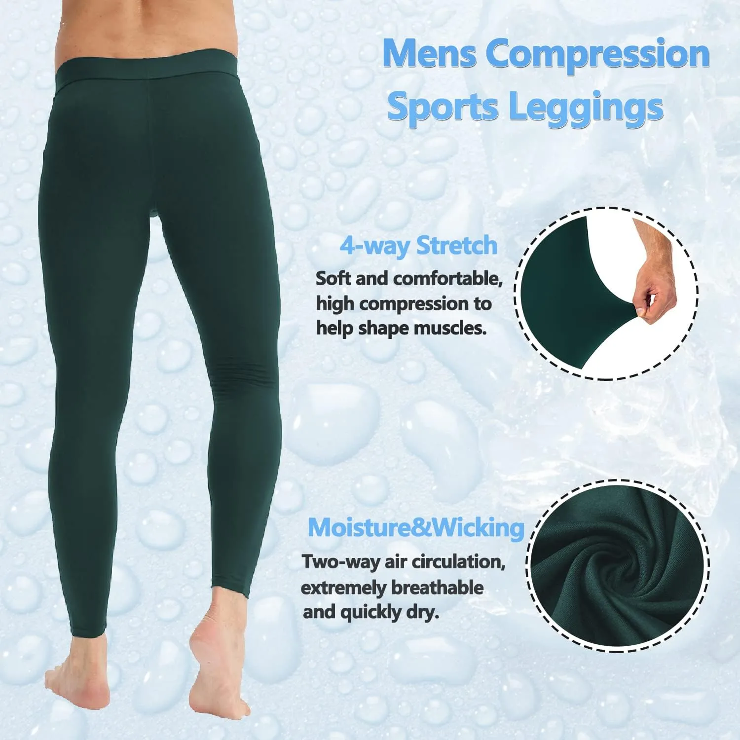 Men's Compression Pants Cool Dry Athletic Workout Leggings Sports Running Active Tights Base Layer