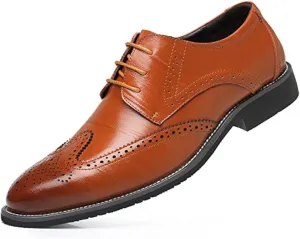 Men's Dress Shoes Classic Lace-Up Shoes Business Oxford Shoes for Men Wedding Party Fashion Wingtip Shoes