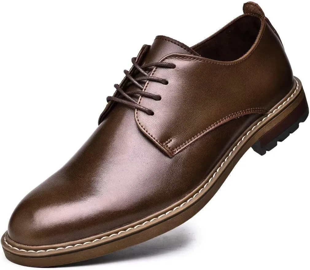 Mens Dress Shoes, Lace Up Plain Toe Leather Oxford