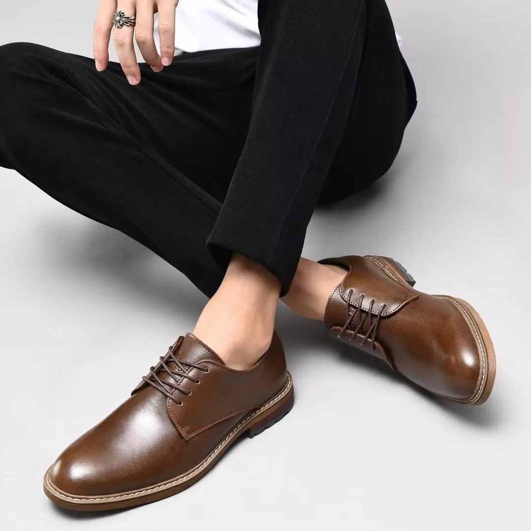 Mens Dress Shoes, Lace Up Plain Toe Leather Oxford