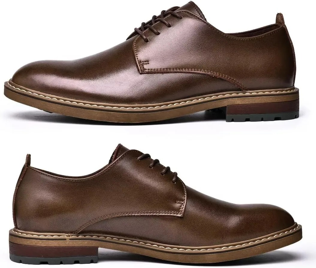 Mens Dress Shoes, Lace Up Plain Toe Leather Oxford
